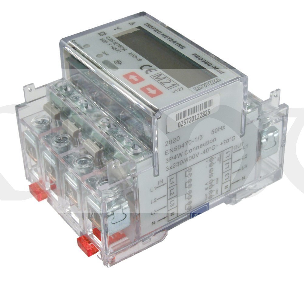 Elektroměr PRO380-MOD 0,25-100A ModBus, MID