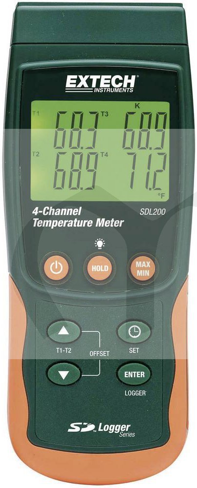 Teploměr SDL200, 2-4kan., Pt100-K, logger, RS232, SD